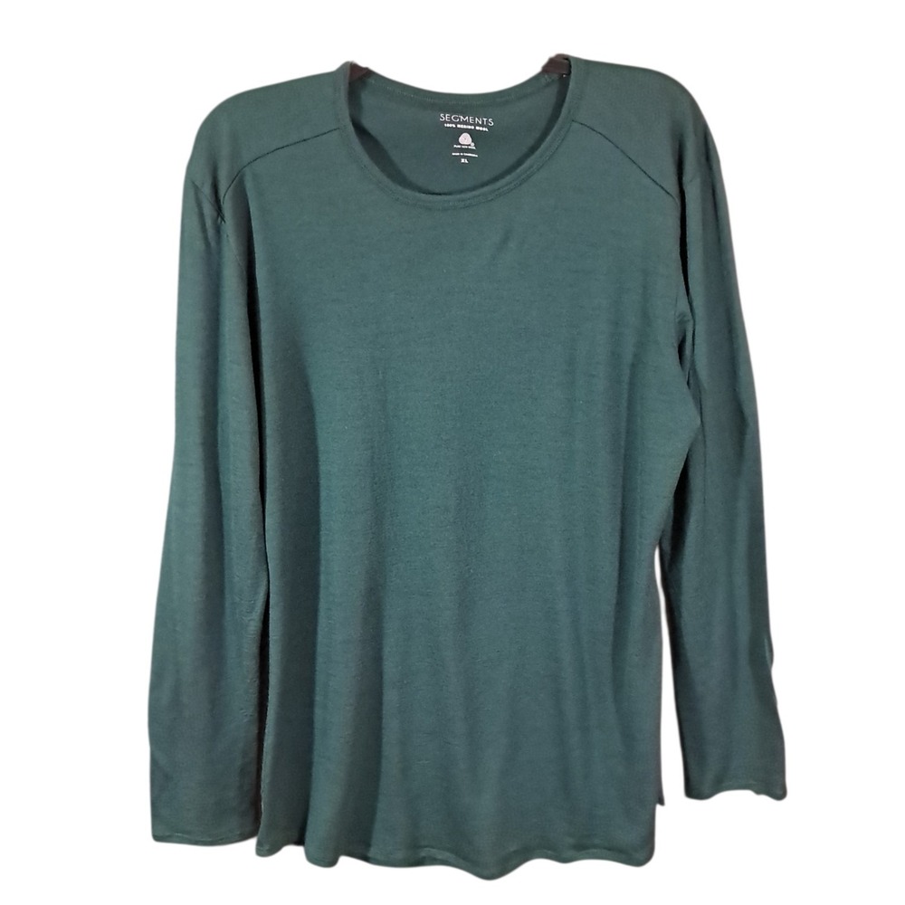Segments Shirt Women's XL Green 100% Merino Wool Baselayer Outdoor Hiking‎ Ski